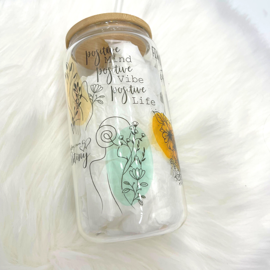 Fix Your Wings & Try Again Glass Tumbler by Crafty Casey's