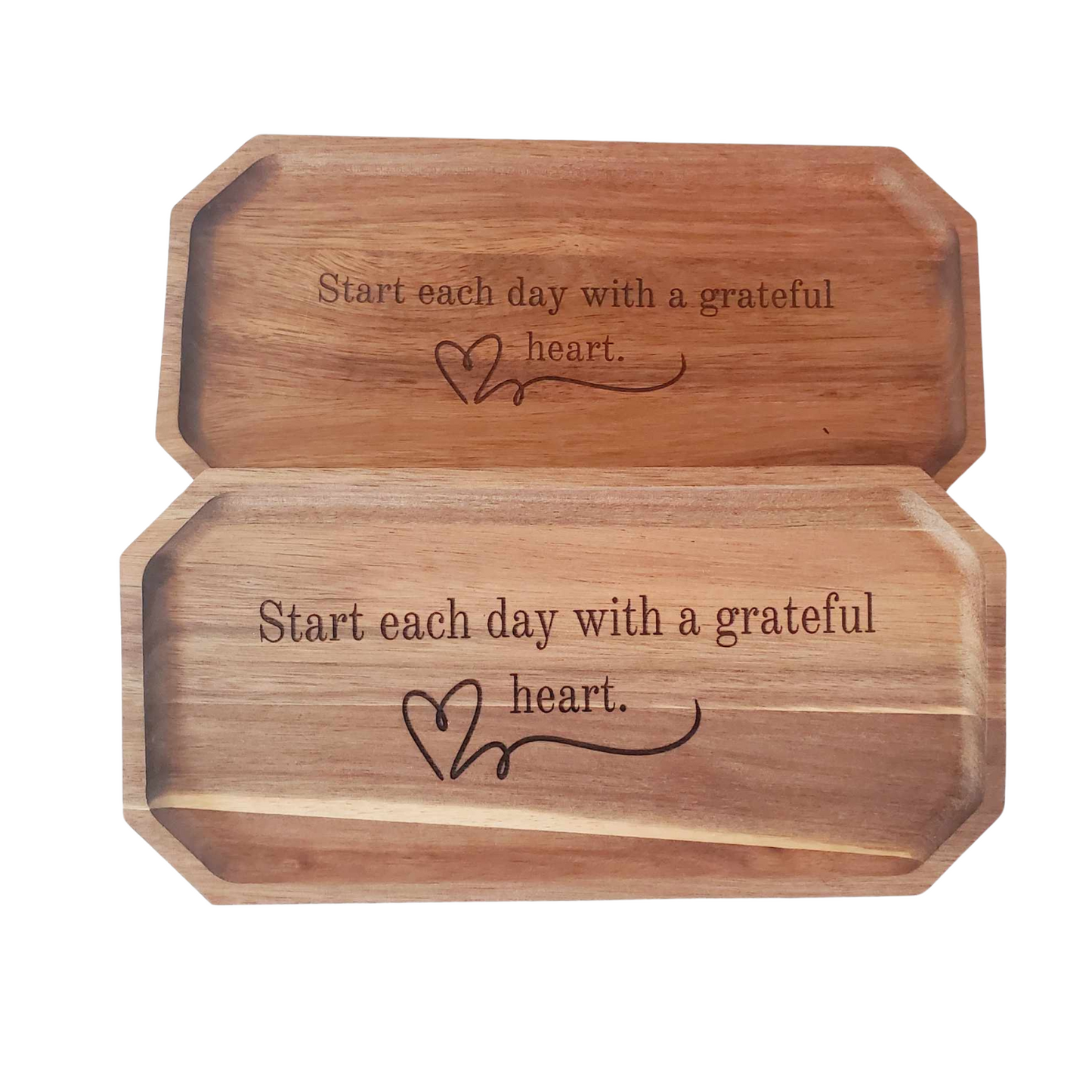 Scripture & Inspirational Acacia Wood Valet Tray