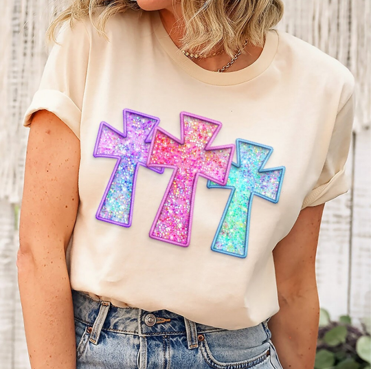 Sparkle Faux Cross's Graphic Tee / Sweatshirt