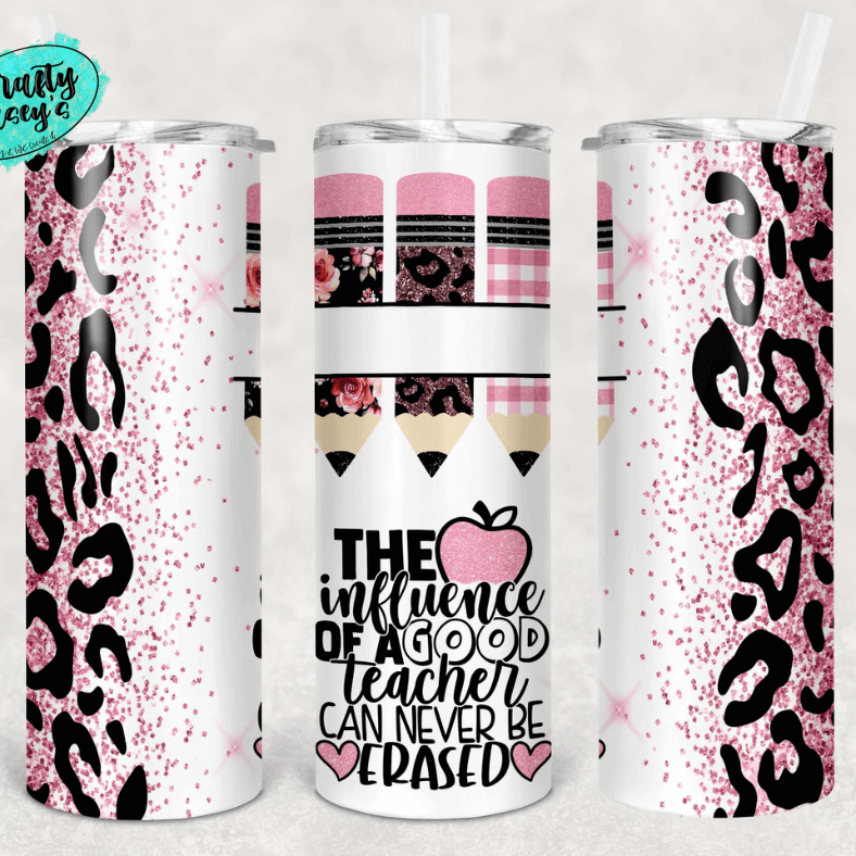 The Influence Of A Good Teacher Tumbler by Crafty Casey's