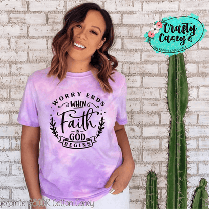 Worry Ends When Faith In God Begins Vintage Tee by Crafty Casey's