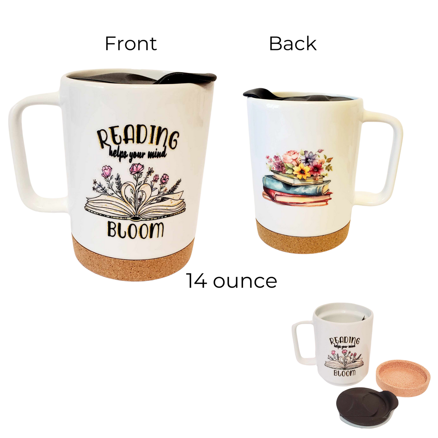 Reading helps your mind BLOOM 14 oz Mug