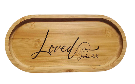 Scripture & Inspirational Bamboo Valet / Jewelry Tray