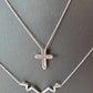 Sterling Silver Highs and Lows Cross Necklace