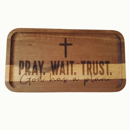 Scripture & Inspirational Acacia Wood Valet Tray